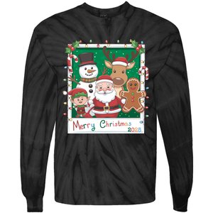 Merry Christmas Santa Elf Reindeer Snowman Gingerbread Tie-Dye Long Sleeve Shirt