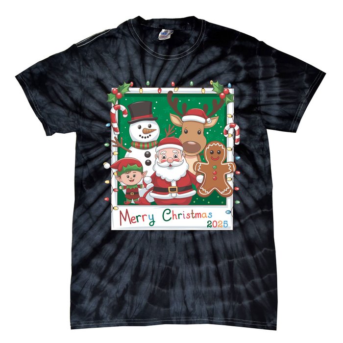 Merry Christmas Santa Elf Reindeer Snowman Gingerbread Tie-Dye T-Shirt