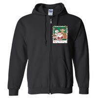 Merry Christmas Santa Elf Reindeer Snowman Gingerbread Full Zip Hoodie