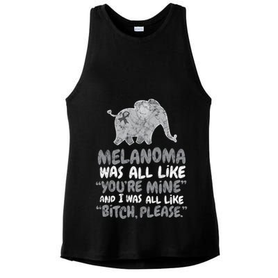 Melanoma Cancer Survivor Quote Funny Bitch Please Elephant Cool Gift Ladies PosiCharge Tri-Blend Wicking Tank