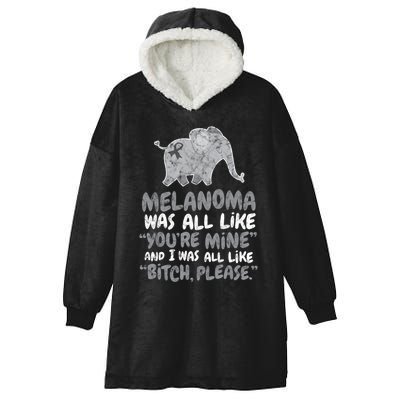 Melanoma Cancer Survivor Quote Funny Bitch Please Elephant Cool Gift Hooded Wearable Blanket
