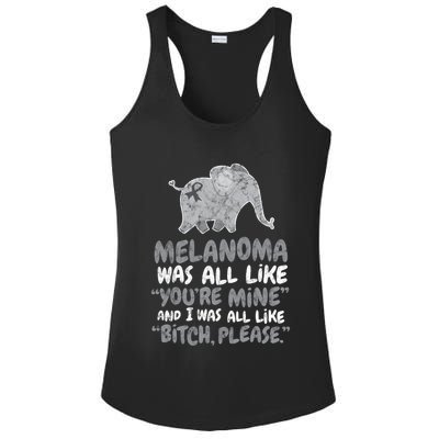 Melanoma Cancer Survivor Quote Funny Bitch Please Elephant Cool Gift Ladies PosiCharge Competitor Racerback Tank