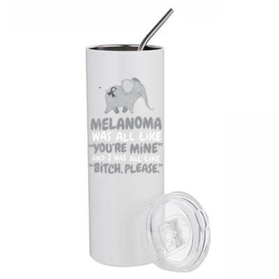 Melanoma Cancer Survivor Quote Funny Bitch Please Elephant Cool Gift Stainless Steel Tumbler