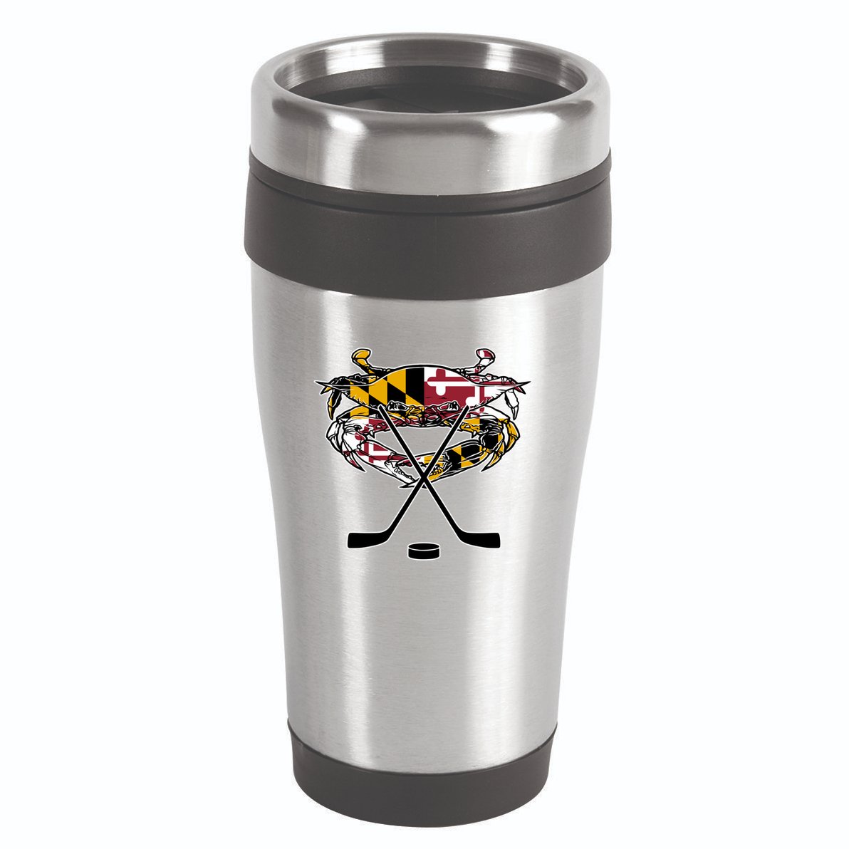 Maryland Crab State Pride Flag Gift Ice Hockey And Blue Crab Gift 16oz Travel Tumbler