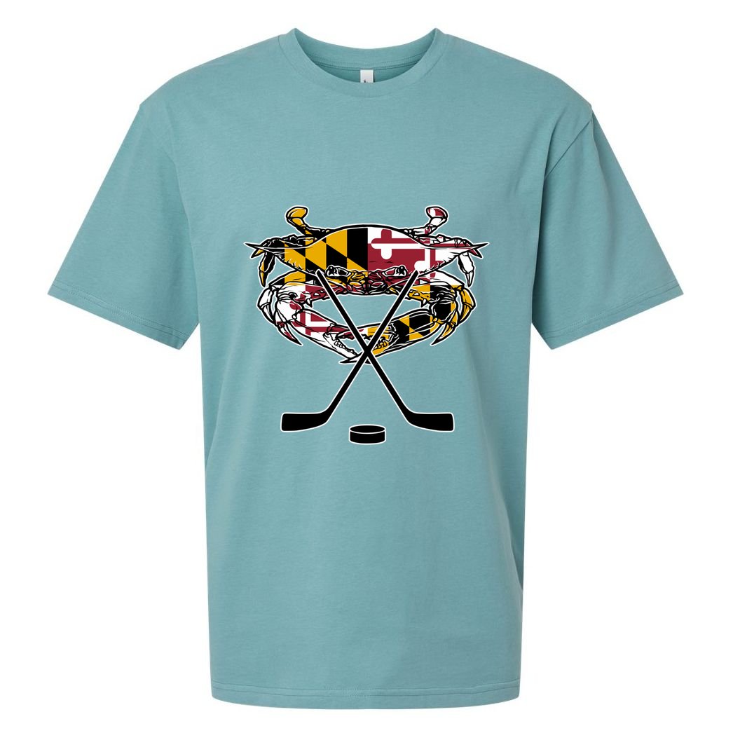 Maryland Crab State Pride Flag Gift Ice Hockey And Blue Crab Gift Sueded Cloud Jersey T-Shirt