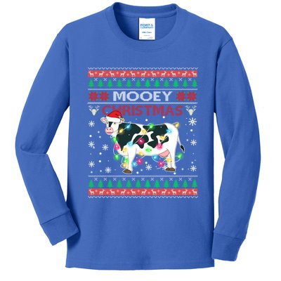 Mooey Christmas Santa Heifers Cow Farmers Ugly Xmas Sweater Funny Gift Kids Long Sleeve Shirt