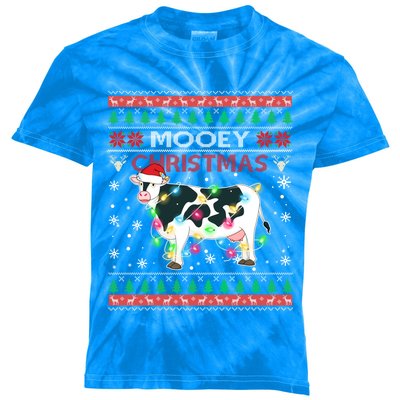 Mooey Christmas Santa Heifers Cow Farmers Ugly Xmas Sweater Funny Gift Kids Tie-Dye T-Shirt