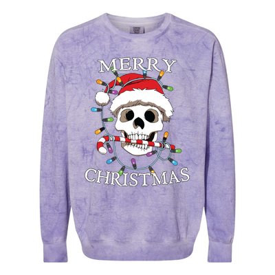 Merry Christmas Skull Skeleton Colorblast Crewneck Sweatshirt