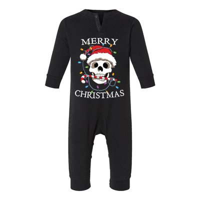 Merry Christmas Skull Skeleton Infant Fleece One Piece