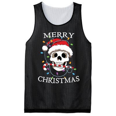 Merry Christmas Skull Skeleton Mesh Reversible Basketball Jersey Tank