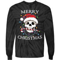 Merry Christmas Skull Skeleton Tie-Dye Long Sleeve Shirt