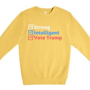 Maga Checklist Strong Intelligent Women For Trump Girl Gift Premium Crewneck Sweatshirt