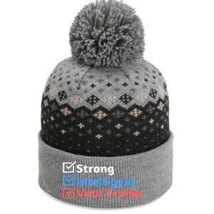 Maga Checklist Strong Intelligent Women For Trump Girl Gift The Baniff Cuffed Pom Beanie