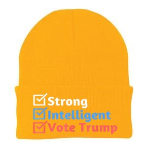 Maga Checklist Strong Intelligent Women For Trump Girl Gift Knit Cap Winter Beanie