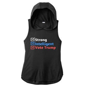 Maga Checklist Strong Intelligent Women For Trump Girl Gift Ladies PosiCharge Tri-Blend Wicking Draft Hoodie Tank