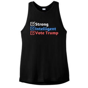 Maga Checklist Strong Intelligent Women For Trump Girl Gift Ladies PosiCharge Tri-Blend Wicking Tank