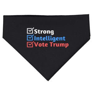 Maga Checklist Strong Intelligent Women For Trump Girl Gift USA-Made Doggie Bandana