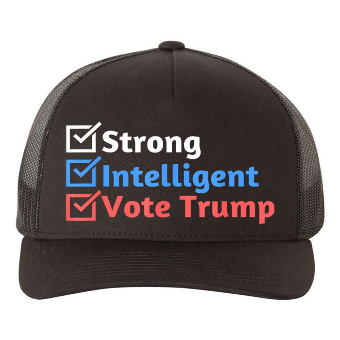 Maga Checklist Strong Intelligent Women For Trump Girl Gift Yupoong Adult 5-Panel Trucker Hat