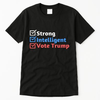 Maga Checklist Strong Intelligent Women For Trump Girl Gift Tall T-Shirt