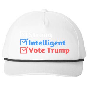 Maga Checklist Strong Intelligent Women For Trump Girl Gift Snapback Five-Panel Rope Hat