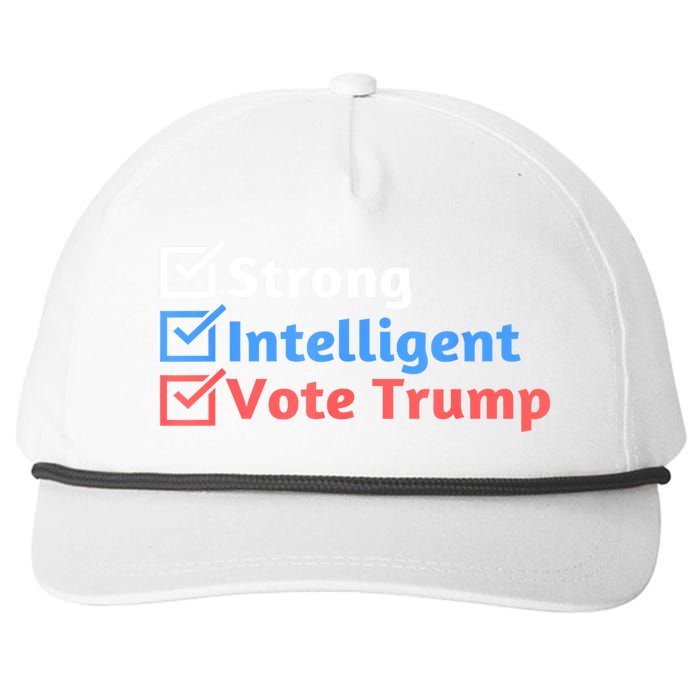 Maga Checklist Strong Intelligent Women For Trump Girl Gift Snapback Five-Panel Rope Hat