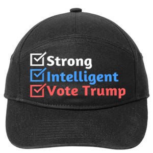 Maga Checklist Strong Intelligent Women For Trump Girl Gift 7-Panel Snapback Hat