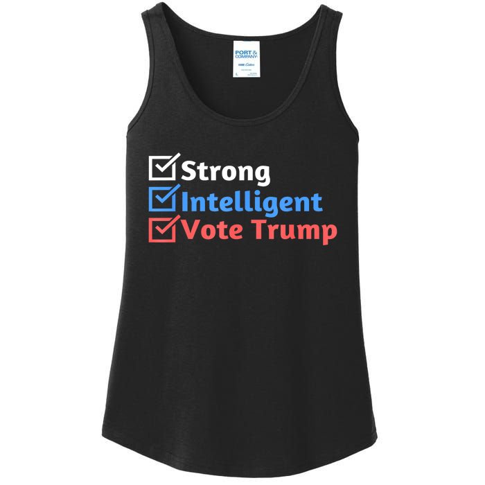 Maga Checklist Strong Intelligent Women For Trump Girl Gift Ladies Essential Tank