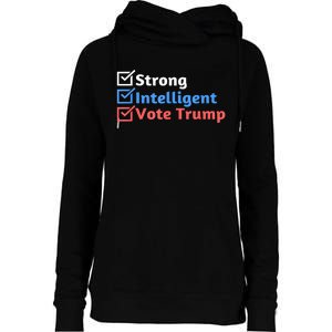 Maga Checklist Strong Intelligent Women For Trump Girl Gift Womens Funnel Neck Pullover Hood