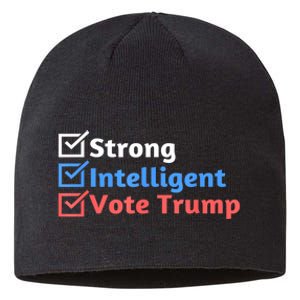 Maga Checklist Strong Intelligent Women For Trump Girl Gift Sustainable Beanie