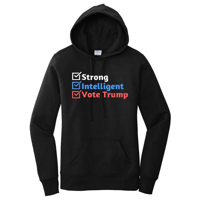 Maga Checklist Strong Intelligent Women For Trump Girl Gift Women's Pullover Hoodie