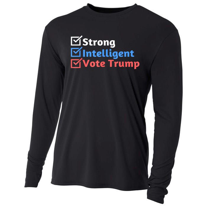 Maga Checklist Strong Intelligent Women For Trump Girl Gift Cooling Performance Long Sleeve Crew