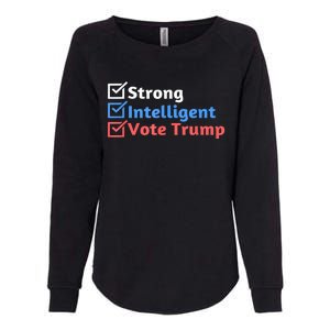 Maga Checklist Strong Intelligent Women For Trump Girl Gift Womens California Wash Sweatshirt