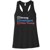 Maga Checklist Strong Intelligent Women For Trump Girl Gift Women's Racerback Tank