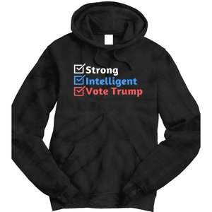 Maga Checklist Strong Intelligent Women For Trump Girl Gift Tie Dye Hoodie