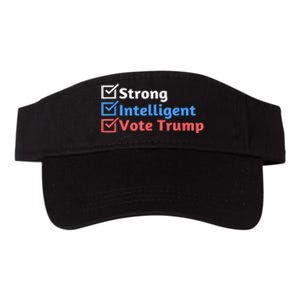 Maga Checklist Strong Intelligent Women For Trump Girl Gift Valucap Bio-Washed Visor