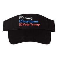 Maga Checklist Strong Intelligent Women For Trump Girl Gift Valucap Bio-Washed Visor