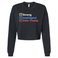 Maga Checklist Strong Intelligent Women For Trump Girl Gift Cropped Pullover Crew