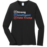 Maga Checklist Strong Intelligent Women For Trump Girl Gift Ladies Long Sleeve Shirt