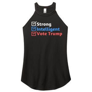 Maga Checklist Strong Intelligent Women For Trump Girl Gift Women's Perfect Tri Rocker Tank