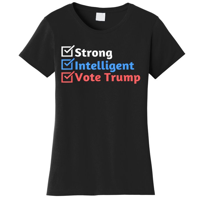 Maga Checklist Strong Intelligent Women For Trump Girl Gift Women's T-Shirt