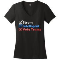 Maga Checklist Strong Intelligent Women For Trump Girl Gift Women's V-Neck T-Shirt