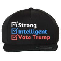 Maga Checklist Strong Intelligent Women For Trump Girl Gift Wool Snapback Cap