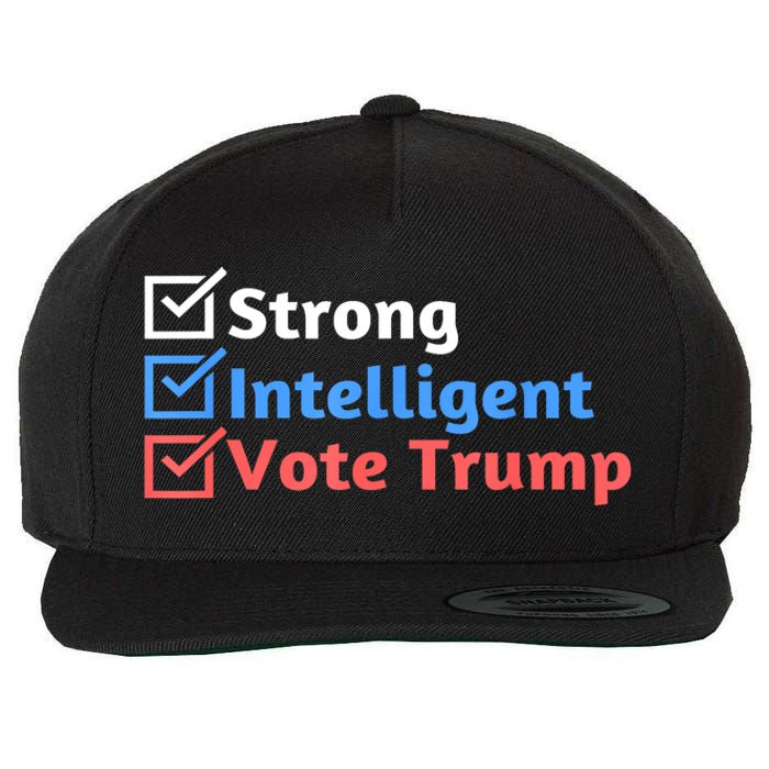 Maga Checklist Strong Intelligent Women For Trump Girl Gift Wool Snapback Cap