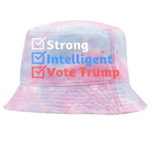 Maga Checklist Strong Intelligent Women For Trump Girl Gift Tie-Dyed Bucket Hat