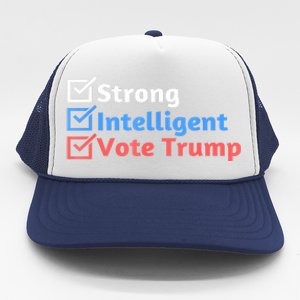 Maga Checklist Strong Intelligent Women For Trump Girl Gift Trucker Hat