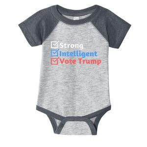 Maga Checklist Strong Intelligent Women For Trump Girl Gift Infant Baby Jersey Bodysuit