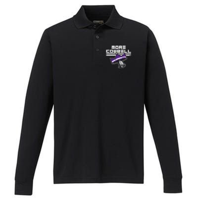 More Cowbell Sacramento Basketball Performance Long Sleeve Polo