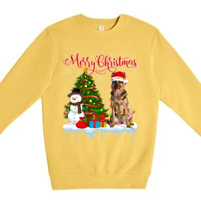 Merry Christmas Santa Ger Shepherd Dog Lover Xmas Pajama Gift Premium Crewneck Sweatshirt