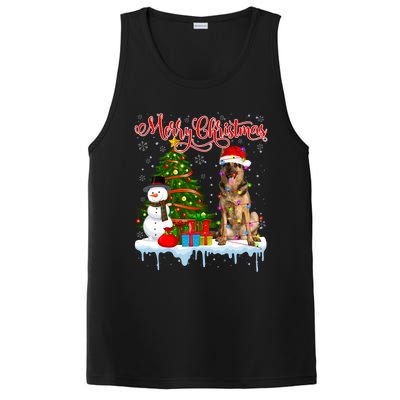 Merry Christmas Santa Ger Shepherd Dog Lover Xmas Pajama Gift PosiCharge Competitor Tank