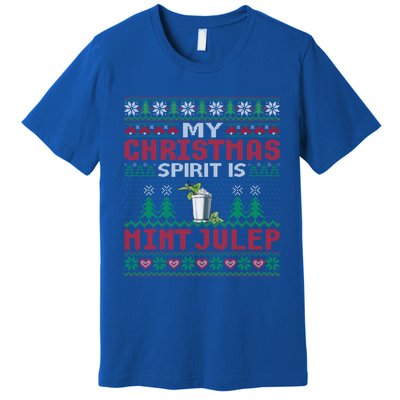 My Christmas Spirit Is Mint Julep Funny Cocktail Christmas Cute Gift Premium T-Shirt